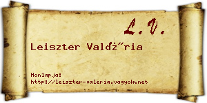 Leiszter Valéria névjegykártya