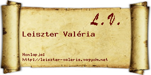 Leiszter Valéria névjegykártya
